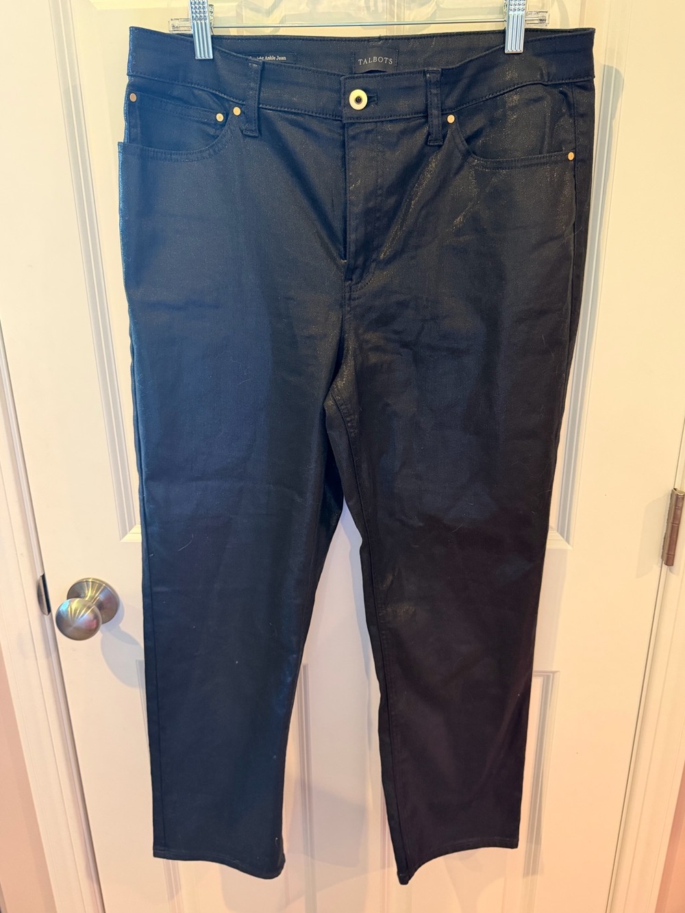 Talbots Slim Straight Ankle Black Jeans Size 12